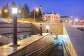 The outer lobby of the Kremlin metro in Kazan. Caption: Kremlin Metro. Kremlin